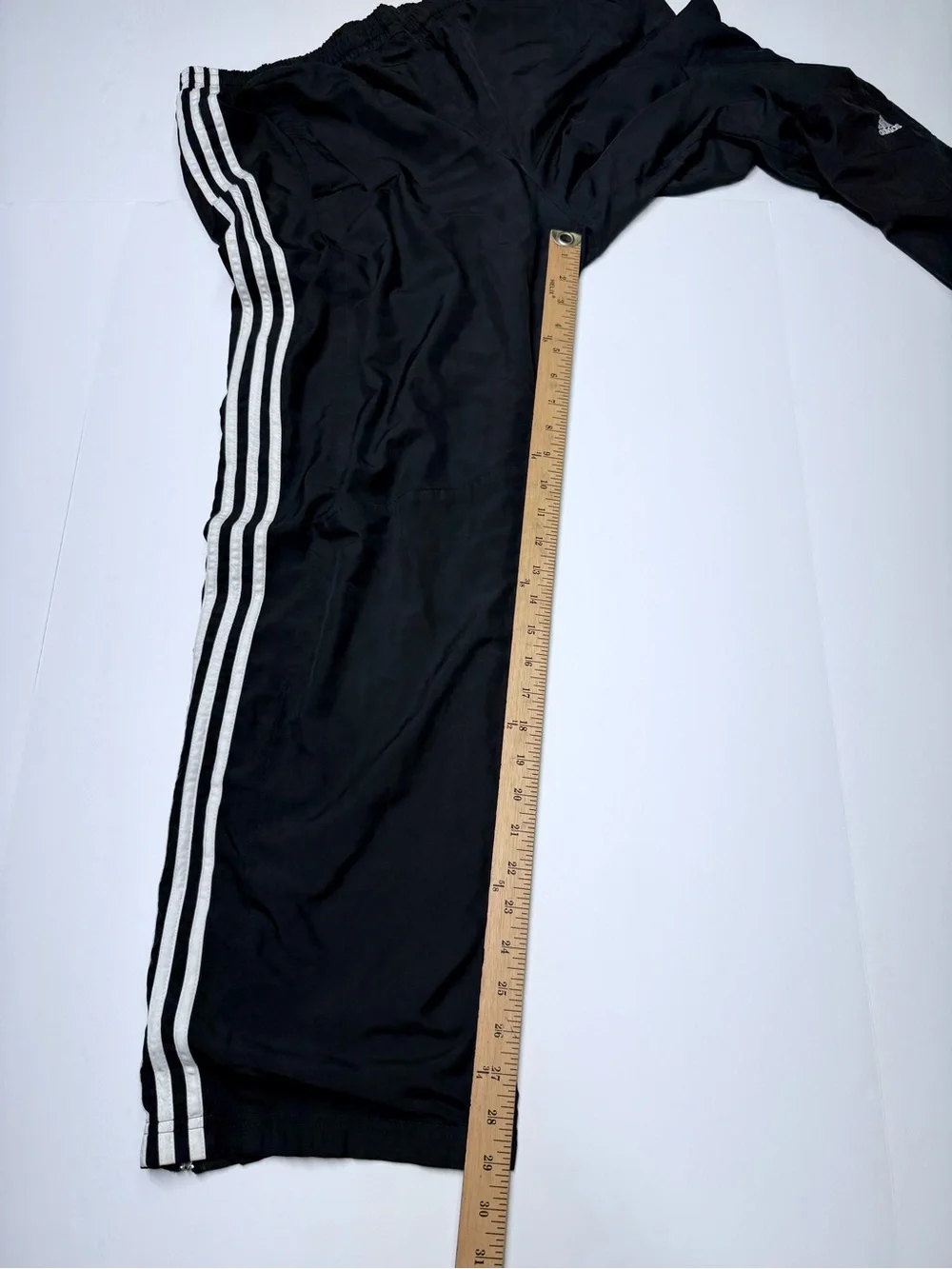 Vintage Adidas Track  Pants Ankle Zipper Men’s  L Black 29” Inseam AZF001- 2007